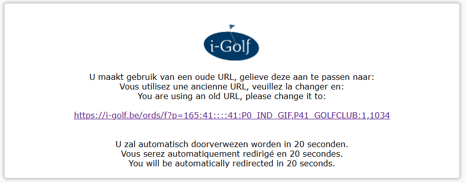 Message erreur I Golf